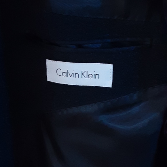 CALVIN KLEIN (Pacific) Wool, Cashmere & Nylon Blend Single Breasted Top Coat 46R - Picture 4 of 12